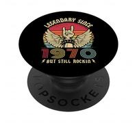 Legendary Since 1970 Vintage Retro Rock Hombre Mujer PopSockets PopGrip Adhesivo