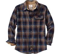 Legendary Whitetails Buck Camp Flannel Shirt Camiseta con Botones, Plaid de Piedra marrón, 3XL Largo para Hombre