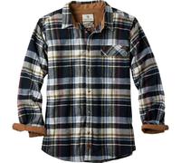 Legendary Whitetails Camisa de Franela estándar Buck Camp para Hombre, a Cuadros de Agua Medianoche, Talla L
