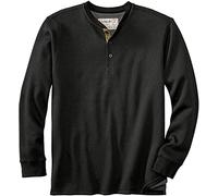 Legendary Whitetails - Camisa térmica Henley de Doble Capa para Hombre (Manga Larga, Manga Larga, Estilo Casual, de Punto de Galleta de Ajuste Regular, Hombre, Manga Larga, 6040 BLCK Med, Negro, M