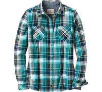 Legendary Whitetails Cottage Escape Flannel Long Sleeve and Solid Color Clothes for Women, Fitted Button Down Manga Larga, Turquesa Pacific Plaid, XL para Mujer