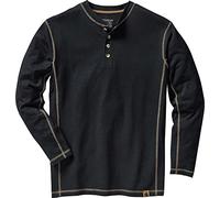 Legendary Whitetails Mens Henley Long Sleeve Casual Fit Shirt, Black, X-Large