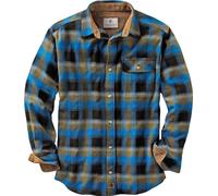 Legendary Whitetails Men's Tall Buck Camp Flannel, Long Sleeve Plaid Button Down Casual Shirt, Corduroy Cuffs, Cobalt, XX-Large