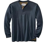 Legendary Whitetails Tough as Buck Double Layer Thermal Henley Shirt Manga Larga, Azul Marino, XL para Hombre