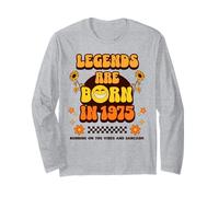 Legends Are Born In 1975 Retro Vintage 70s Vibes Design Manga Larga