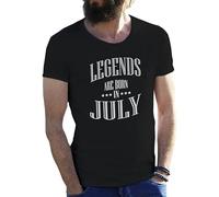 Legends Are Born In July Ens T Shirt Men's Black M