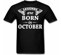 Legends Are Born In October Birthday Men's T Shirt Black L