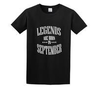 Legends Are Born In September Mens T-Shirt Black Tees Unisex Shirt M