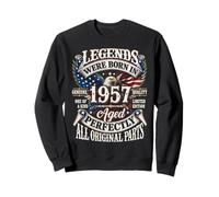 Legends Born In 1957 Vintage Patriotic Eagle 69th Birthday Sudadera