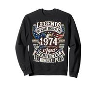 Legends Born In 1974 Vintage Patriotic Eagle 52nd Birthday Sudadera