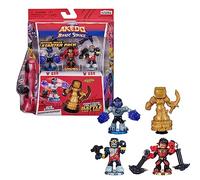 Legends of Akedo Beast Strike - Paquete Oficial de iniciación de Golpe de mordida de Reglas - 3 Mini Guerreros de Batalla con Pieza de práctica de Entrenamiento y Controlador Exclusivo de Joystick