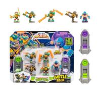 Legends of Akedo Teenage Mutant Ninja Turtles paquete de batalla incluye mini guerreros de batalla Donatello, Leonardo, Miguel Ángel, Rafael, Shredder 2 controladores de batalla plateados