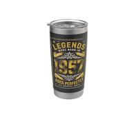 Legends Were Born In 1957 - Regalos retro de cumpleaños para hombres y mujeres Vaso térmico de acero inoxidable de doble pared