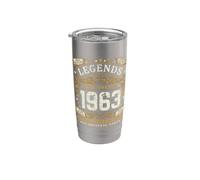 Legends Were Born In 1963 - Regalos retro de cumpleaños para hombres y mujeres Vaso térmico de acero inoxidable de doble pared