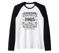 Legends were Born In 1965 Aged Perfectly All Original Parts Camiseta Manga Raglan