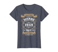 Legends were Born in December 1969 Regalo de cumpleaños Camiseta, Mujer, Azul Jaspeado, XS