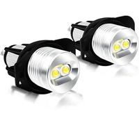 LegendTech 2 Piezas LED Cabeza Luz Ángel Ojos Niebla Bombilla Halo Marcador Anillo Bombilla para B&M&W E90 2005-2008 E91 2005-2008-White