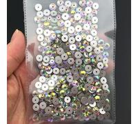 Diamantes de imitación para coser redondos de cristal de 3 mm, 4 mm, 5 mm, 6 mm con 1 orificio central para coser piedra-cristal ab, 4 mm 1440 piezas