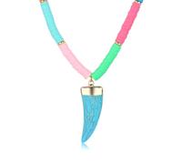 LEGENTLISUR 1 Pieza Joyas bohemias del surfista Collar De Surfero Collar Cuentas Planas Surf Para Playas,Festivales,Fiestas Cumpleaños,Colors