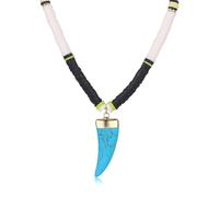 LEGENTLISUR 1 Pieza Joyas bohemias del surfista Collar De Surfero Collar Cuentas Planas Surf Para Playas,Festivales,Fiestas Cumpleaños,Blanco y Negro