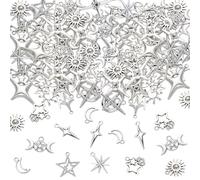 LEGENTLISUR 100 dijes surtidos para hacer joyas, dijes antiguos, colgantes de aleación tibetana a granel para pulseras, collares, aretes, llaveros, suministros de bricolaje, 5~20x1~3mm, aleación, No