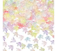 LEGENTLISUR 100 g de tapas de perlas de flores para la fabricación de joyas, acrílico transparente, flores de lirio, cuentas espaciadoras para pulseras, collares, pendientes, suministros de