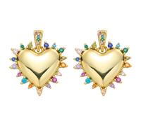 LEGENTLISUR 2 Piezas Corazón Colgante para Pulseras Mini Colgante de Latón Colgante para Pendientes Collares Pulseras Joyería Accesorios DIY, 19x20x3mm, Hole: 3x6mm, Latón, No es una piedra preciosa