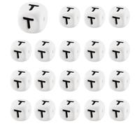 LEGENTLISUR 20 cuentas de silicona con letras de 12 mm, cuadradas, cubos, alfabeto, perlas de silicona para pulseras de la amistad, palabras, collares, llaveros, joyas, manualidades, proyectos de
