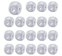 LEGENTLISUR 20 cuentas de silicona de 12 mm, cuadradas, cuentas de silicona del alfabeto, para pulseras de amistad, collares, llaveros, manualidades, proyectos de bricolaje (letra G)