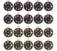 LEGENTLISUR 20 pieza De Dijes De Luna De Aleación Colgantes De Fase Lunar A Granel Dijes Redondos Planos De Esmalte ara Hacer Joyas Collares Pulseras Manualidades DIY