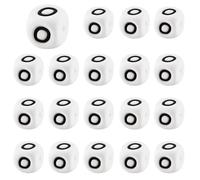 LEGENTLISUR 20 piezas Cuentas de letras de silicona de 12 mm Cubo de dados Alfabeto de vocales blancas Cuentas sueltas para pulseras de la amistad, collares, llaveros, joyería, proyectos de bricolaje