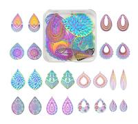 LEGENTLISUR 24 pieza De Dijes De Acero Inoxidable A Granel, Colgantes De Filigrana De Arcoíris Vintage, Dijes Para Hacer Joyas, Collares, Pulseras, Manualidades DIY