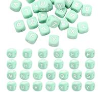 LEGENTLISUR 26 cuentas de silicona con letras de 12 mm, cubos cuadrados del alfabeto, cuentas sueltas para pulseras de la amistad, palabras, llaveros, joyas, manualidades, proyectos de bricolaje