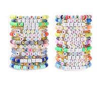 LEGENTLISUR 30 Pezzi Braccialetti dell'Amicizia Braccialetti con Perline Braccialetti di Argilla Braccialetti impilabili Set di Braccialetti Bohémien Braccialetti da Spiaggia Gioielli Regalo da Donna