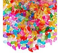 LEGENTLISUR 480-500 cuentas de cristal de lágrima para hacer joyas, cuentas facetadas acrílicas transparentes a granel para pulseras, collares, aretes, manualidades
