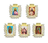 LEGENTLISUR 5 dijes católicos de la Virgen María para pulseras con fantásticos colgantes de santos, colgantes de rosario para collares, pulseras, suministros de bricolaje