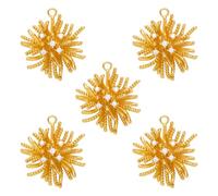 LEGENTLISUR 5 dijes de flores para hacer joyas, bonitos colgantes de latón con circonita cúbica para pulseras, collares, aretes, llaveros, manualidades