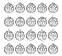 LEGENTLISUR 50 piezas de colgantes cristianos para pulseras colgantes religiosos de plata para pulseras collares pendientes llaveros accesorios de bricolaje