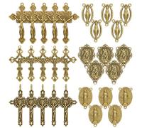 LEGENTLISUR 80 dijes de cruz para hacer joyas, dijes religiosos vintage para pulseras, collares, aretes, llaveros, suministros de bricolaje, 23x14.5x3mm, Metal, Sin piedra preciosa