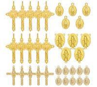 LEGENTLISUR 80 dijes de cruz para hacer joyas, dijes religiosos vintage para pulseras, collares, aretes, llaveros, suministros de bricolaje, 12.5x8x1mm, Metal, Sin piedra preciosa