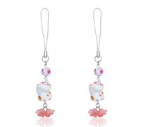 LEGENTLISUR Bonito dije de teléfono con diseño de gato, hecho a mano, diseño de flores, para bolsa, mochila, cámara, cartera, llavero, decoración, 115mm, Vidrio, No es una piedra preciosa