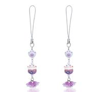 LEGENTLISUR Bonito dije de teléfono con diseño de gato, hecho a mano, diseño de flores, para bolsa, mochila, cámara, cartera, llavero, decoración, 115mm, Vidrio, No es una piedra preciosa