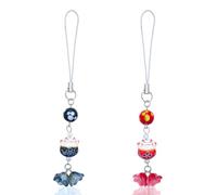 LEGENTLISUR Bonito dije de teléfono con diseño de gato, hecho a mano, diseño de flores, para bolsa, mochila, cámara, cartera, llavero, decoración, 115mm, Vidrio, No es una piedra preciosa