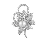 LEGENTLISUR Broche Fleur De Perle De Cristal Broche Diamant Tchèque Broche Fleur Pour Femme Convient Pour Les Robes Mariages Fêtes Accessoires Cadeaux