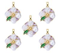 LEGENTLISUR Colgante de flores para pulseras Elegante esmalte vintage colgante para collares pendientes llaveros y cordones, 20.5x19.5x8.5mm, Latón, No es una piedra preciosa