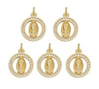 LEGENTLISUR Colgantes para pulseras colgantes de oro colgantes para collares, llaveros, joyas, llaveros, pendientes, manualidades, bricolaje, 15.5x13x2mm, Latón, No es una piedra preciosa