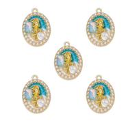 LEGENTLISUR Dijes de flores para hacer joyas, colgantes esmaltados dorados para collares, aretes, pulseras, llaveros, suministros de manualidades, Acero aleado