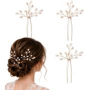LeGeYo 3 horquillas boda con perlas, accesorios pelo novia diseño rama, joyas pelo novia para ceremonia, dama de honor y fiesta