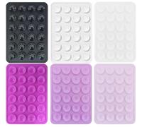 LeGeYo Almohadillas de Ventosa de Silicona 6 uds Parte Trasera Adhesiva 24 microventosas Gran Agarre para Superficies Lisas Selfies vídeos Manos Libres Compatible con Fundas - Multicolor