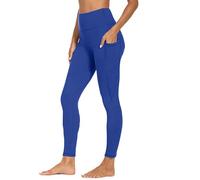 Leggings 3/4 para mujer, yoga, de cintura alta, para mujer, cintura elástica, adelgazante, suave, transpirable, pantimedias para gimnasio, fitness, secado rápido, push-up opaca, 03#blue, M